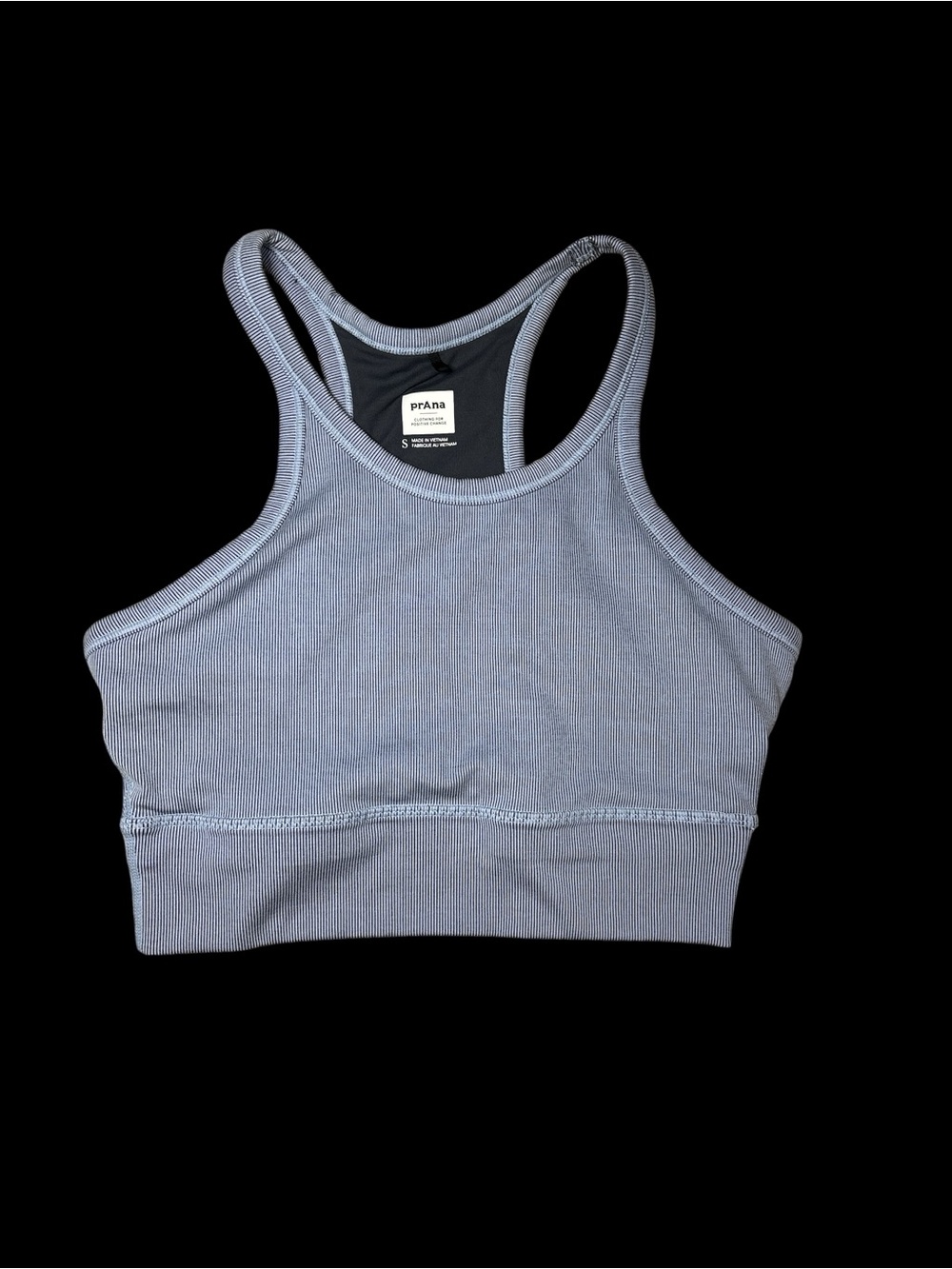 prAna Women's Ribbed Racerback Bralette - slate Blue